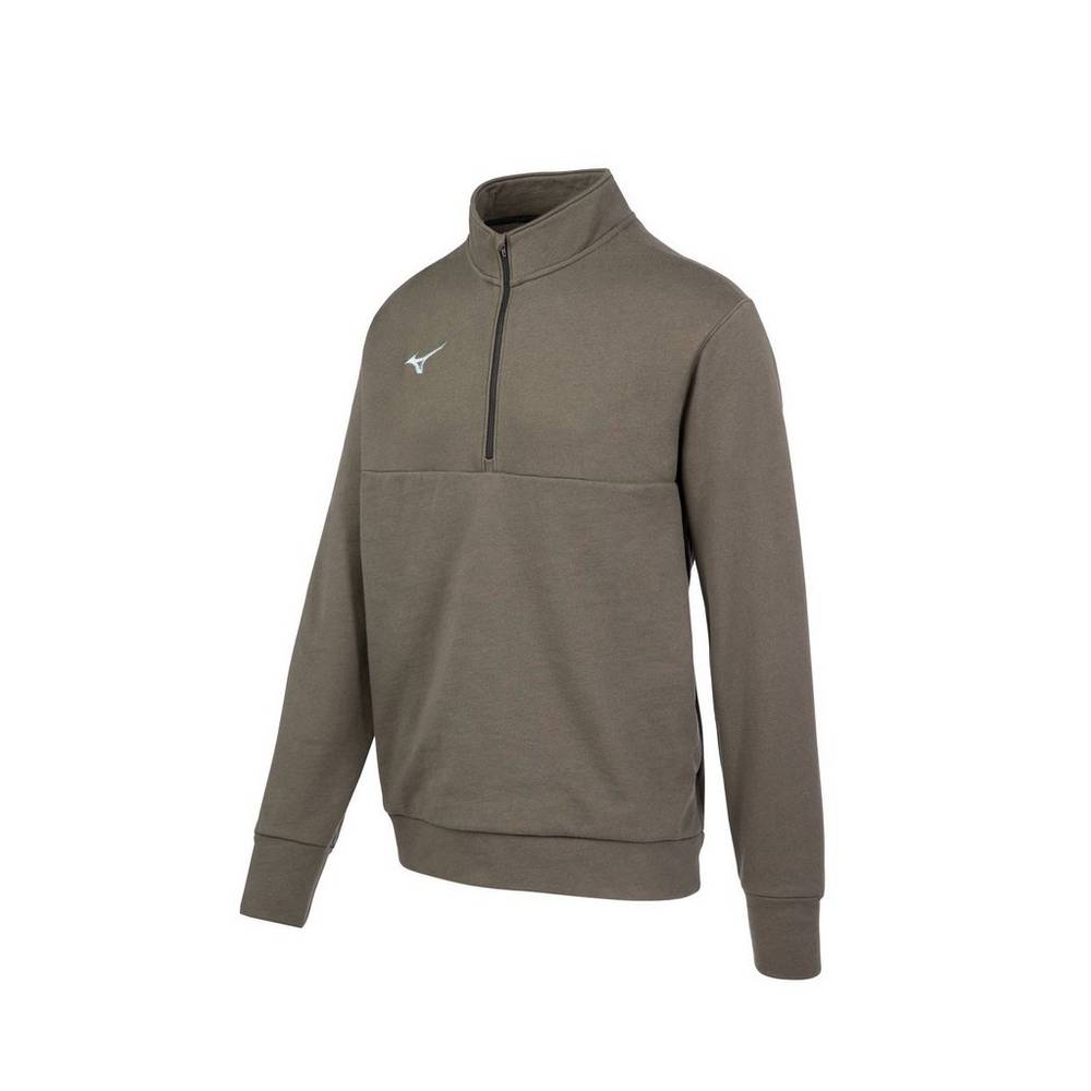 Maglione Mizuno MZ1 1/4 Cerniera Fleece Uomo - Grigie - 76091-CGZL